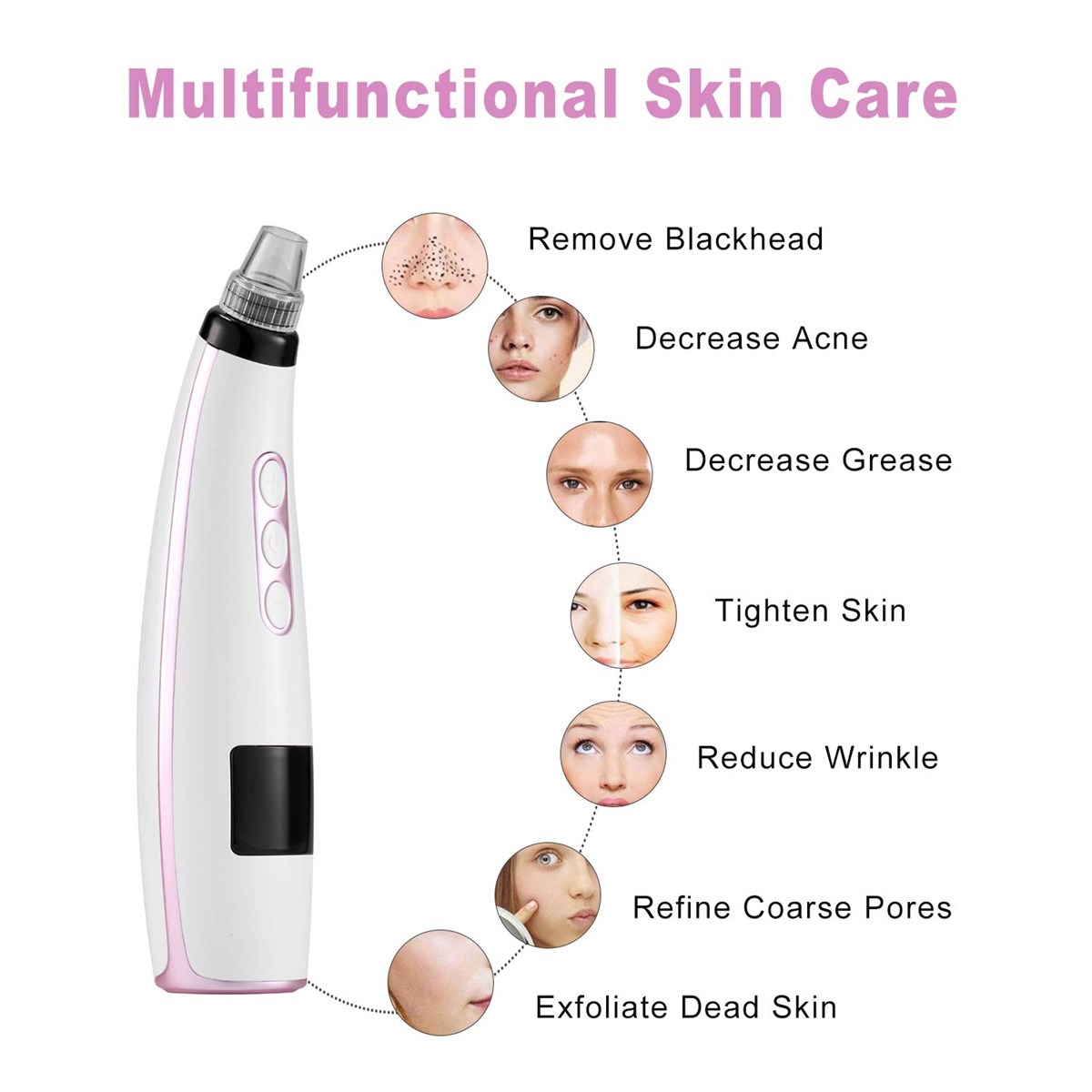 Best seller amazon 2019 multifunctional equipment blackhead remover set hot cold beauty instrument