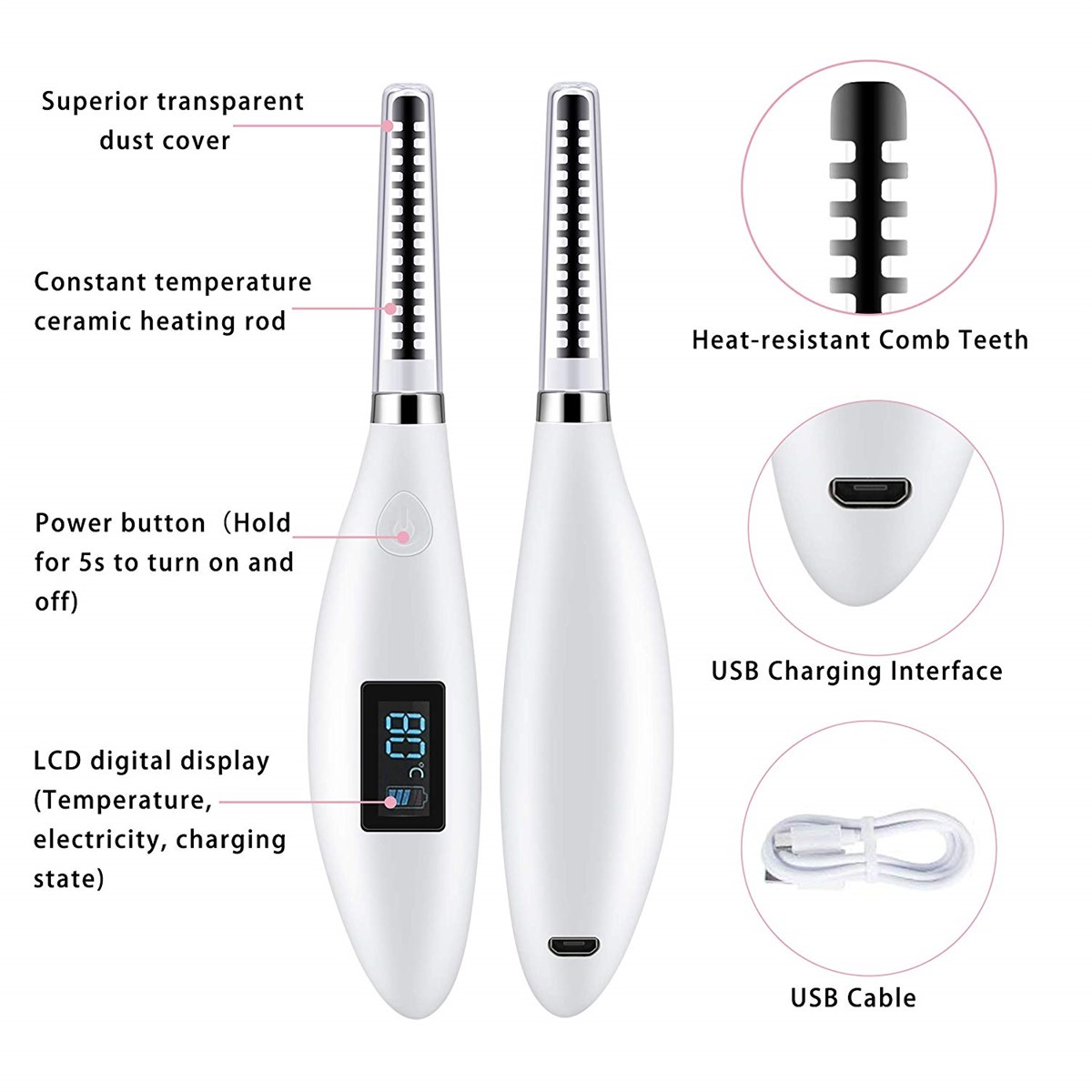 Best portable rechargeable wholesale electronic eyelash curler kit