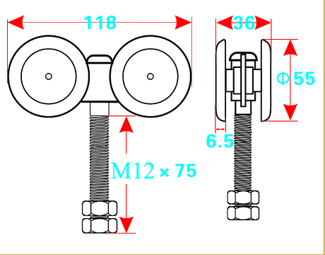 360 degree rotating hardware pulley with bearing