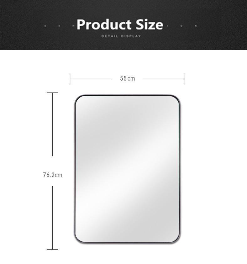 Modern Stainless Steel Frame decorative mirror wall living room bathroom mirror