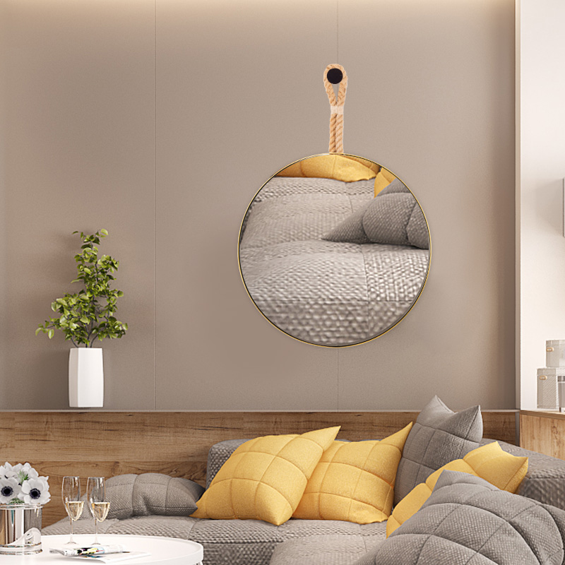 Fog Free Modern Large round wall mirror Stainless Steel Frame wall hanging mirror