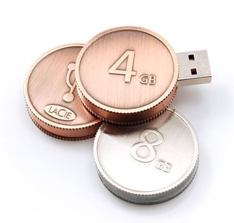 Good quality coin USB Flash Drive custom gift 64MB128GB memory stick custom logo