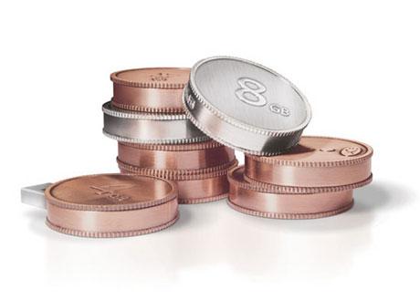 Good quality coin USB Flash Drive custom gift 64MB128GB memory stick custom logo