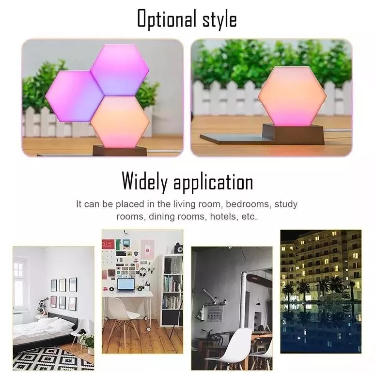 Hexagonal Wall Lamp Creative Geometry Assembly LED Night Light Smart Dimmable Touch Sensitive Modular Light