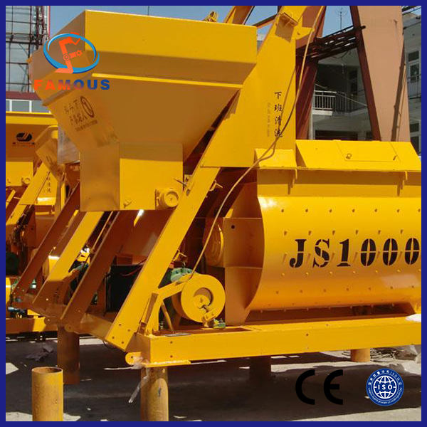 JS 1000 twinshaft concrete mixer machine