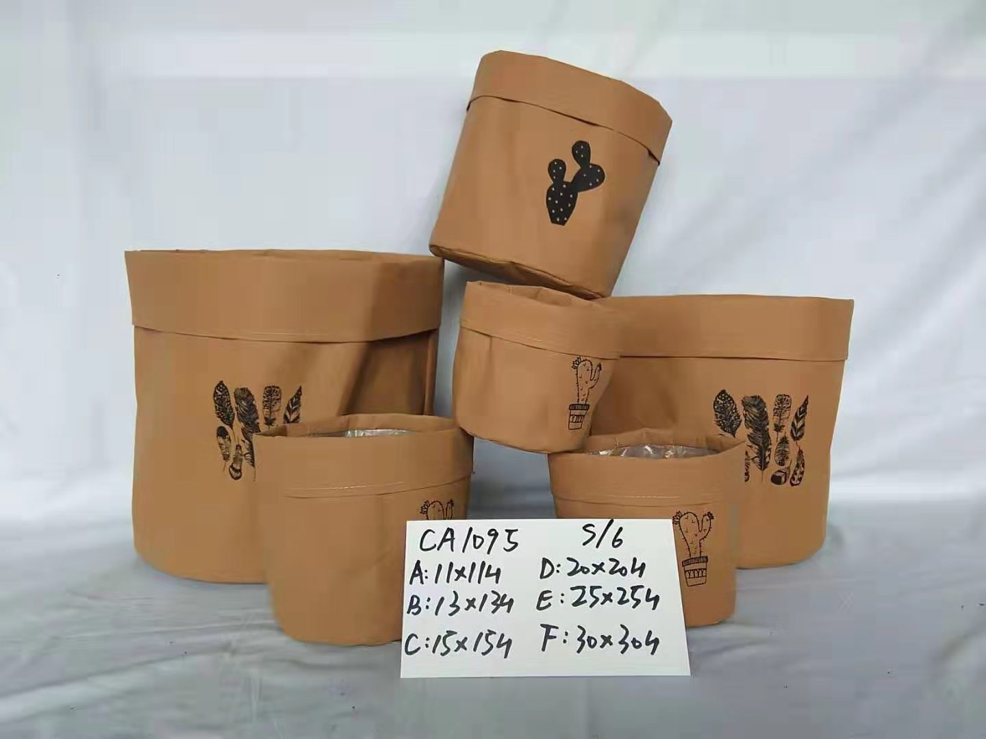 waterproof brown paper bag flower pot