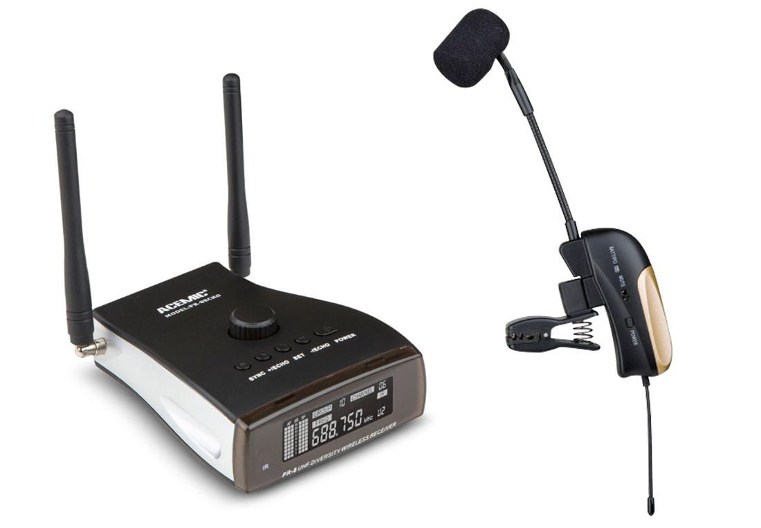 PR8ECHOST4 Wireless saxophone microphone with Reverb