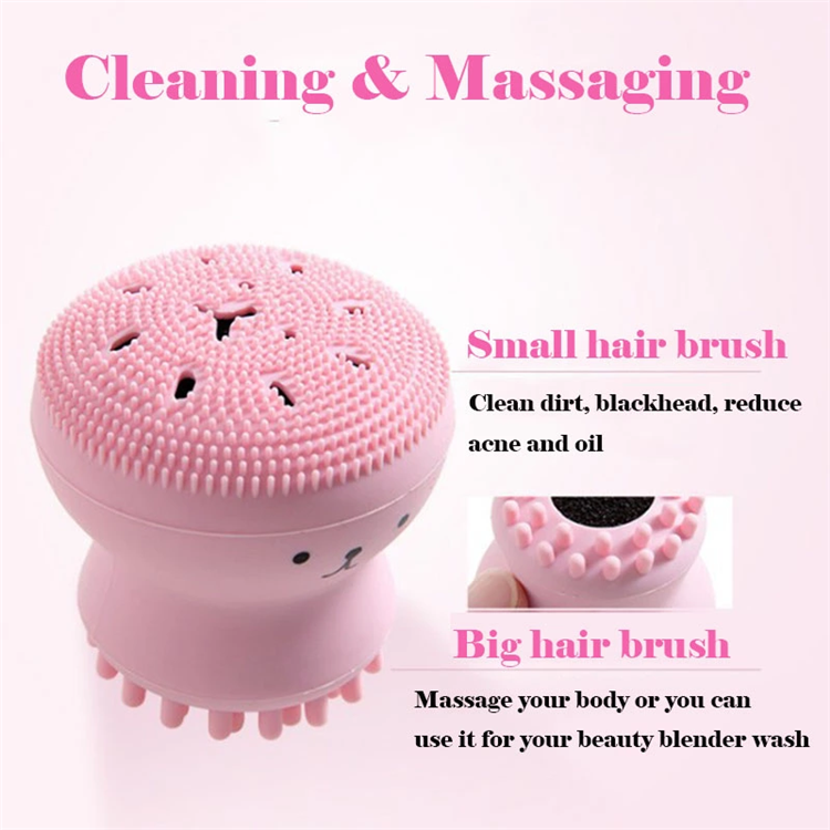 Little octopus cartoon cute promotional giveaway gift silicone facial cleansing brush Little octopus cartoon cute promotional giveaway gift silicone facial cleansing brush