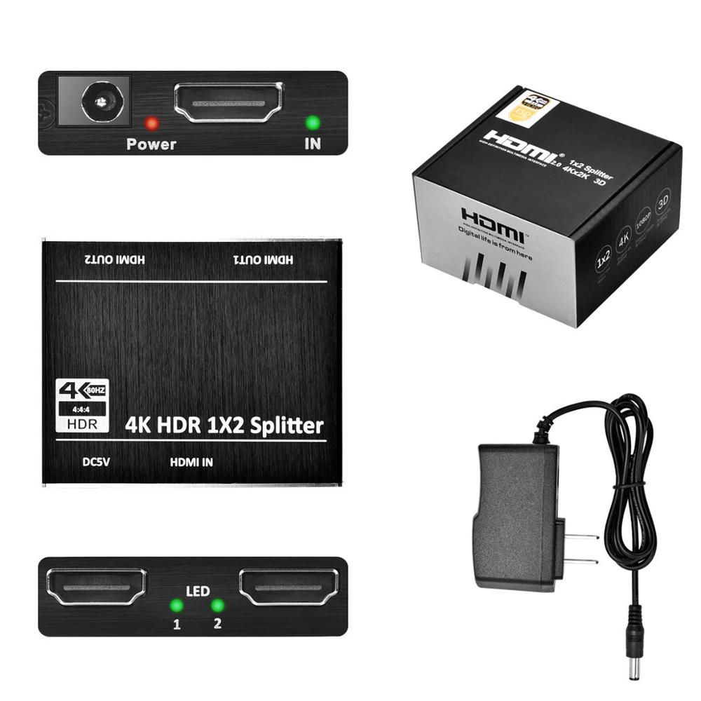 Factory 4K HDMI Splitter 1x2 2160P 60HZ HDMI20