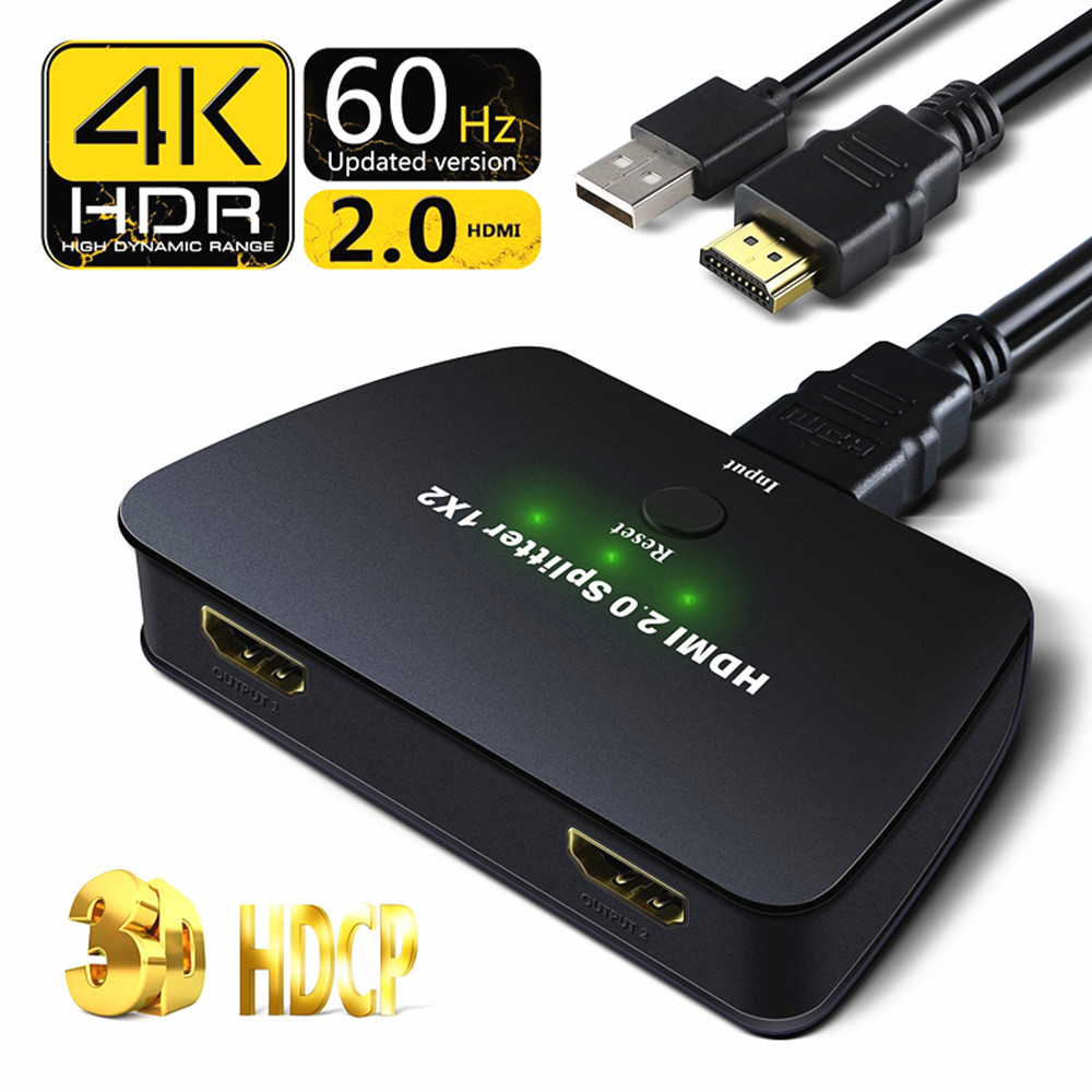 HDMI Splitter HDMI 20 1 in 2 out Splitter Support YUV 420 HDR 2K HDCP 14