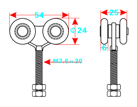 Sliding door hardware galvanized 360 degree rotating roller Sliding door hardware galvanized 360 degree rotating roller