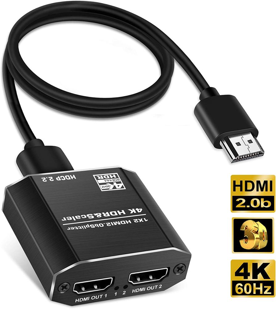 New Arrivals 4K HDMI20 Splitter 2ports 60HZ with Scalar