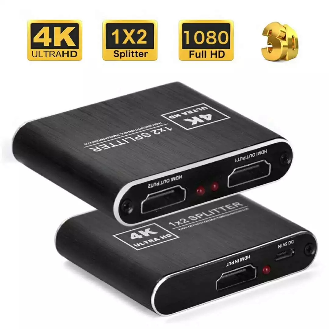 Ultrathin 4K HDMI Splitter 1x2 2160P 30HZ HDCP