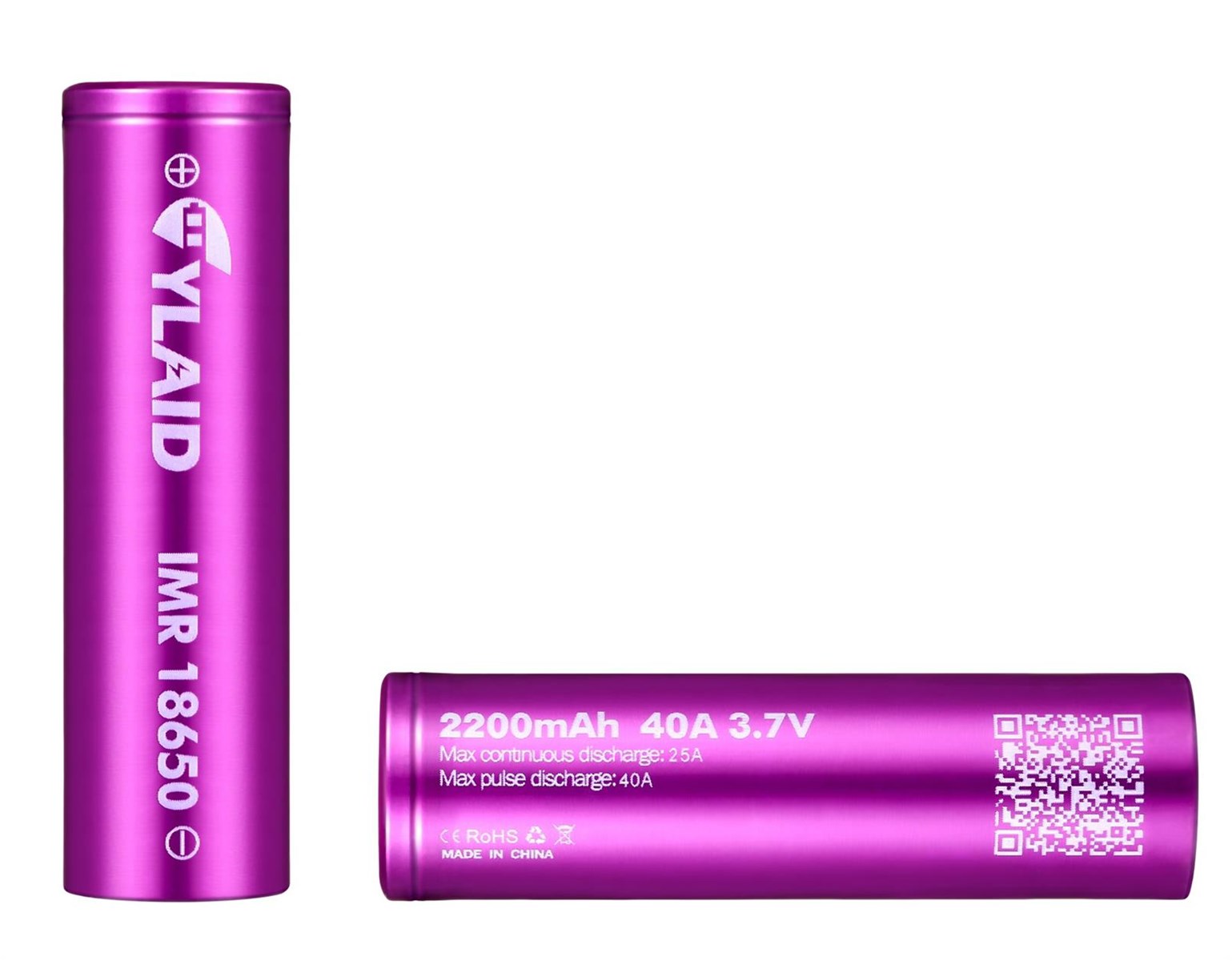 2200mAh 40A rechargeable IMR 18650 battery for vapor kits