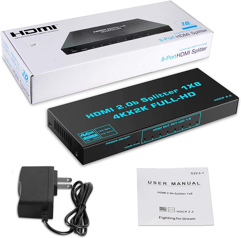 Hot Selling 4K HDMI20b Splitter 8 port with Scalar