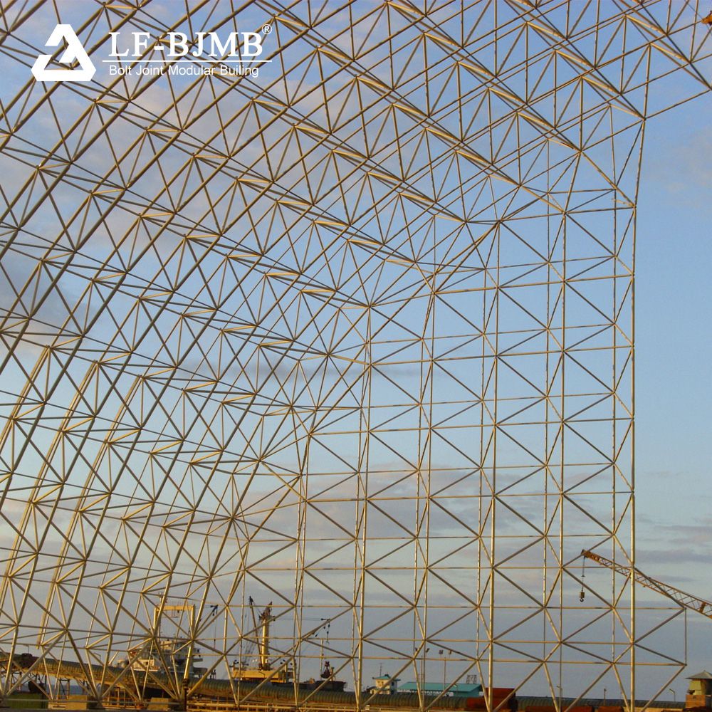 Prefab Large Span Fast Installation Barrel Space Frame Structure Arch Coal Storage Shed System for Power Plant