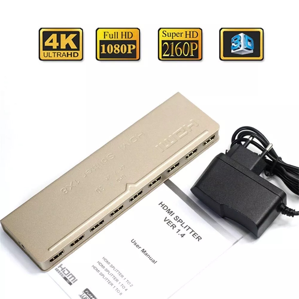 Ultrathin HDMI Splitter 1 in 8 out 4K HDCP HDR 3D