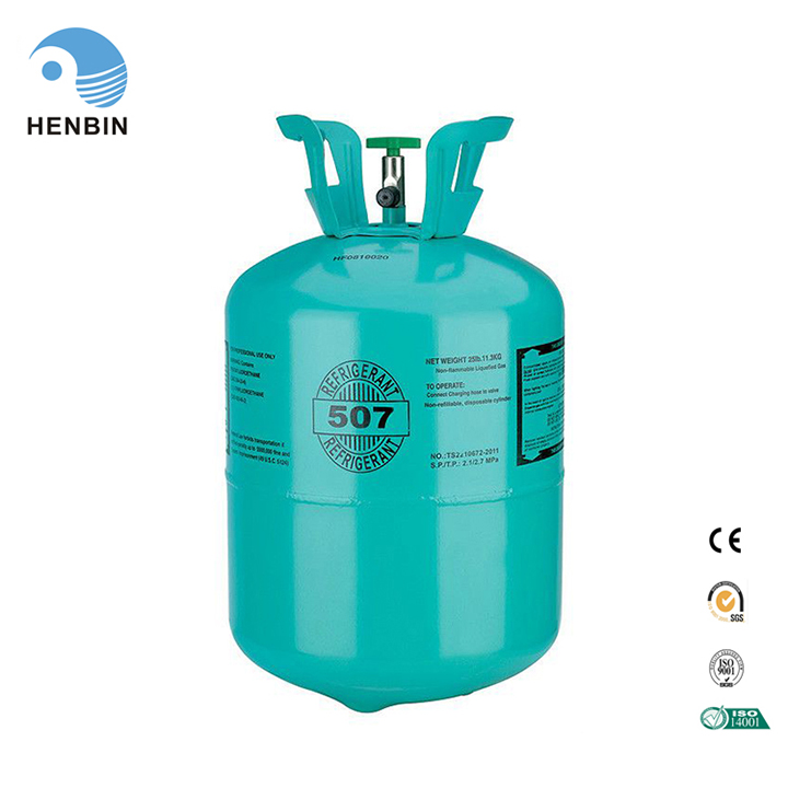 environmental protection car refrigeration 999 Purity R507 refrigerant gas 136kg