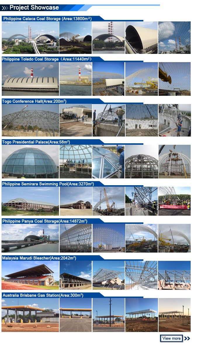 Prefab Large Span Fast Installation Barrel Space Frame Structure Arch Coal Storage Shed System for Power Plant