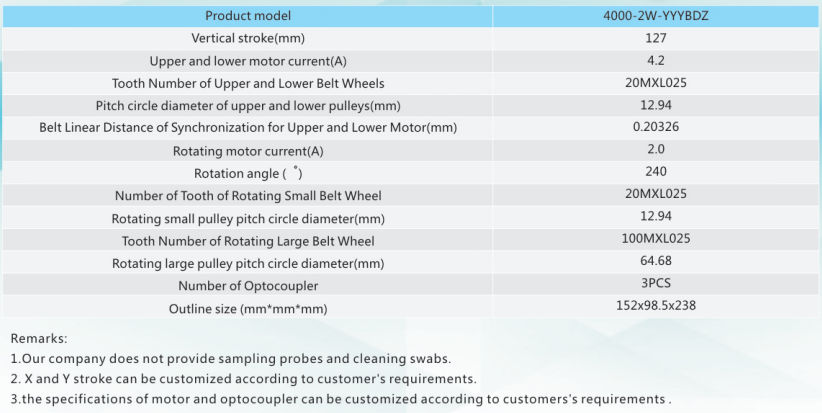 RZ axis sampling mechanical transmission part for auto lab analyzer