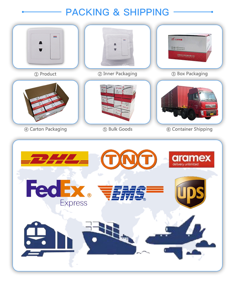 Customizable 1 2 3 4 gang 1 way electrical lighting wall switch