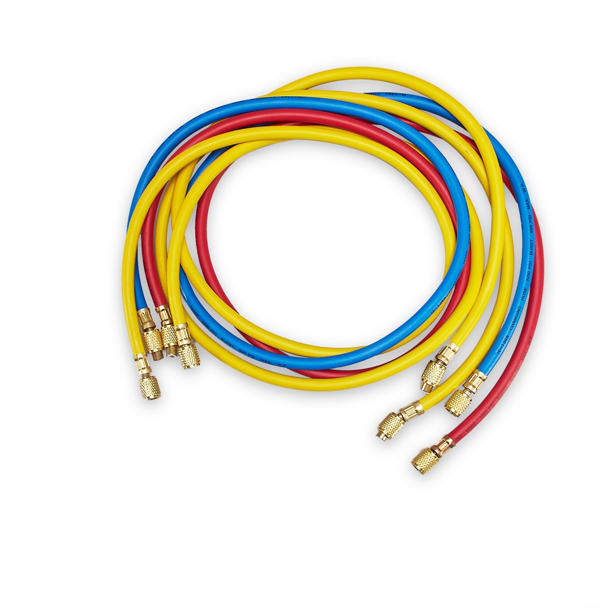 3pcs Car Air Conditioning Refrigerant Gas Pressure Gauge Hose Valve