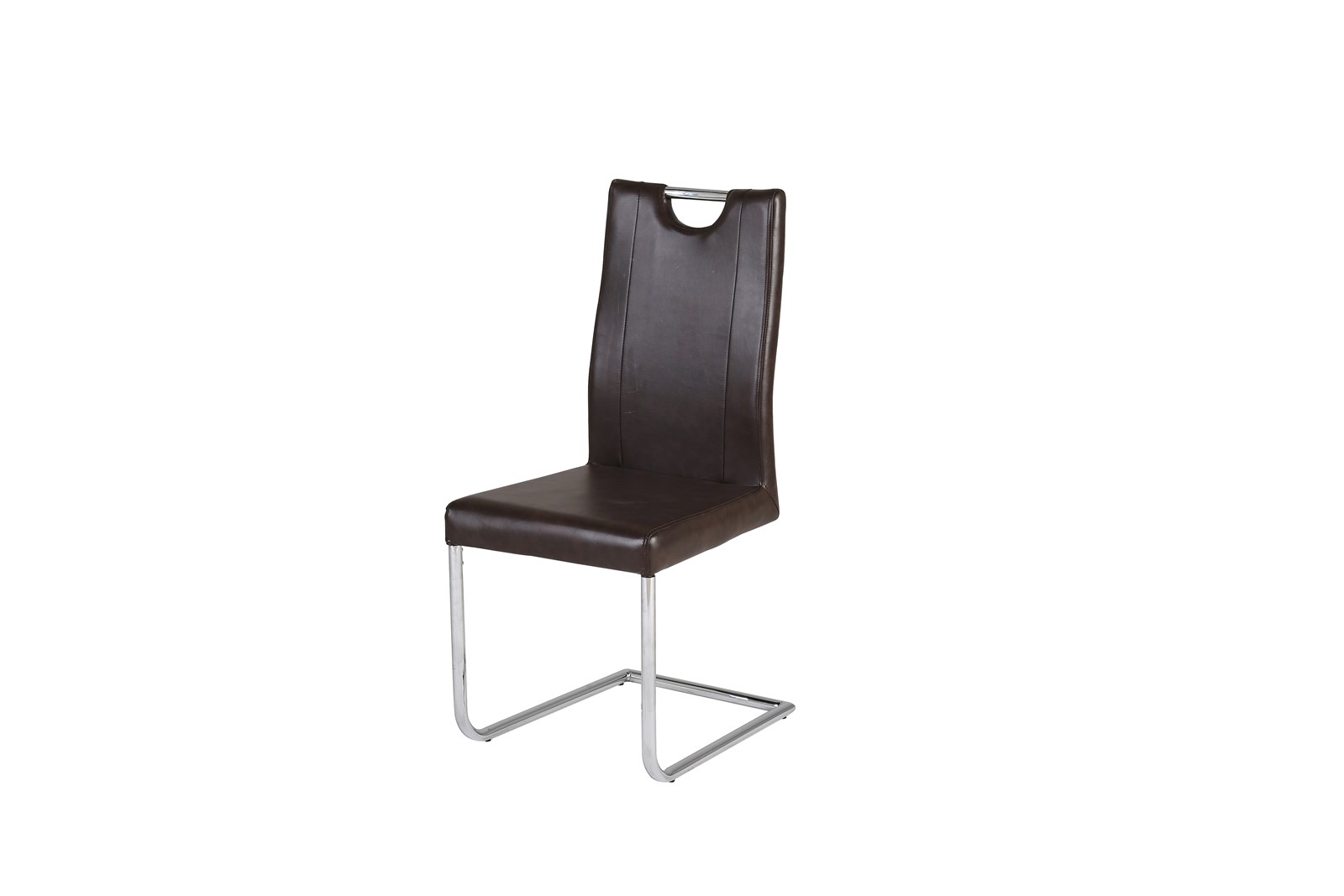 Highend dining chair and the seat material of PU leather with chrome legs