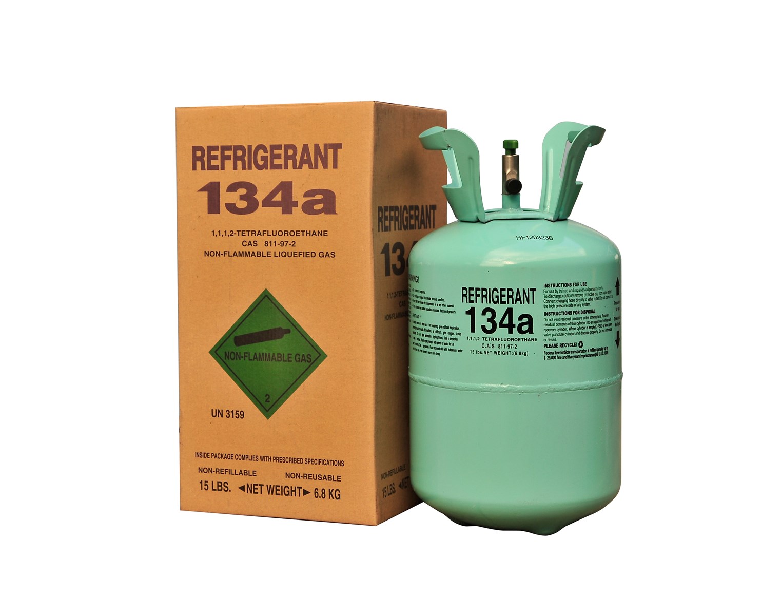 Air condition gas 999 purity 136 kg R134a refrigerant gas