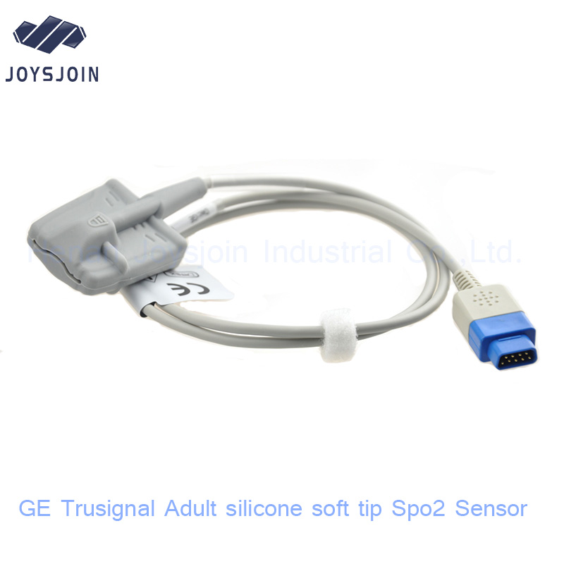 GE Trusignal Adult silicone soft tip Reusable Spo2 Sensor Medical TPU DB9Pin