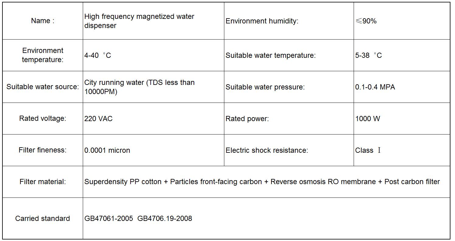 High frequency magnetized water dispenser