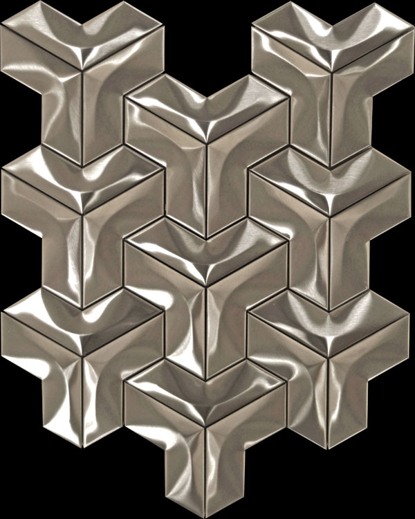 Penny round stainless steel mosaic