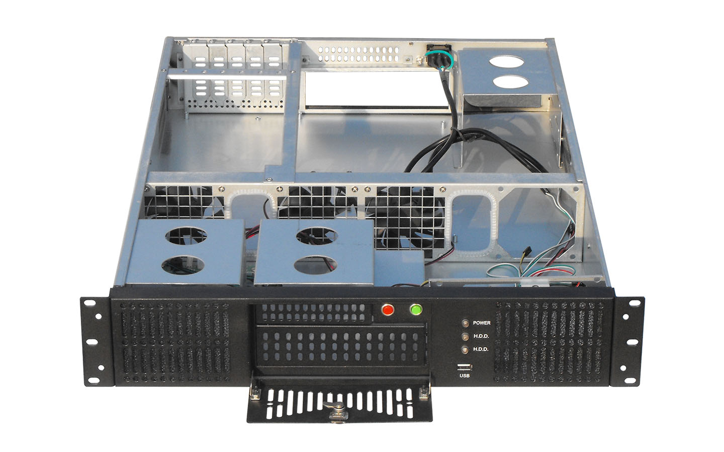 2U server case Both the rwo sided of chassis and front panel are designed with radiating 4x standard matching 8025 fans