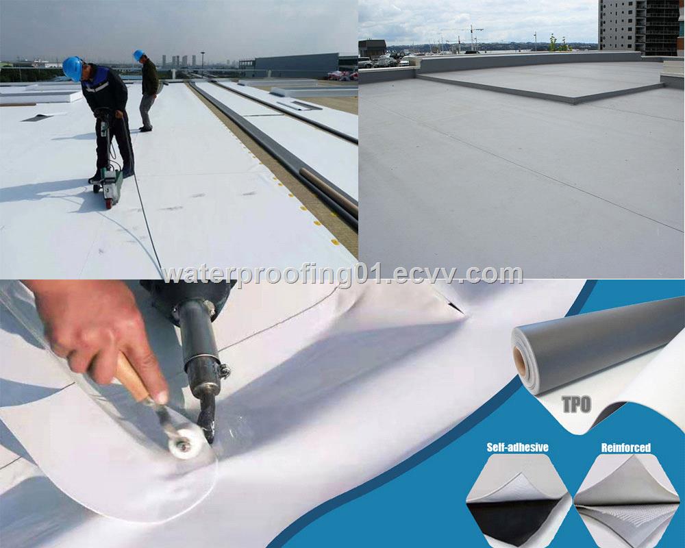 TPO reinforcedself adhesive Waterproof membrane