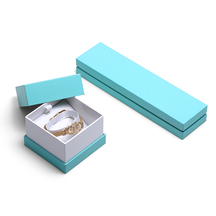 Box for jewelry packaging cardboard gift box with lid blue box for ring necklace bracelets