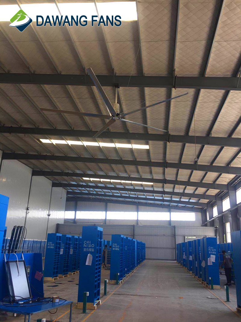 large industrial ceiling fan with external rotor motor drive