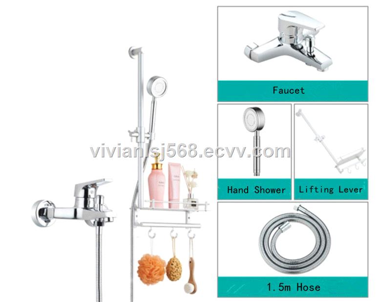Bathroom simple shower set sprayer head wall mounted mixer shower tap China factory