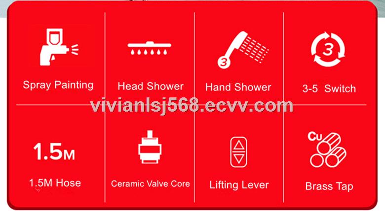 High quality big rainfall bathroom shower set wash toilet sprayer head shower