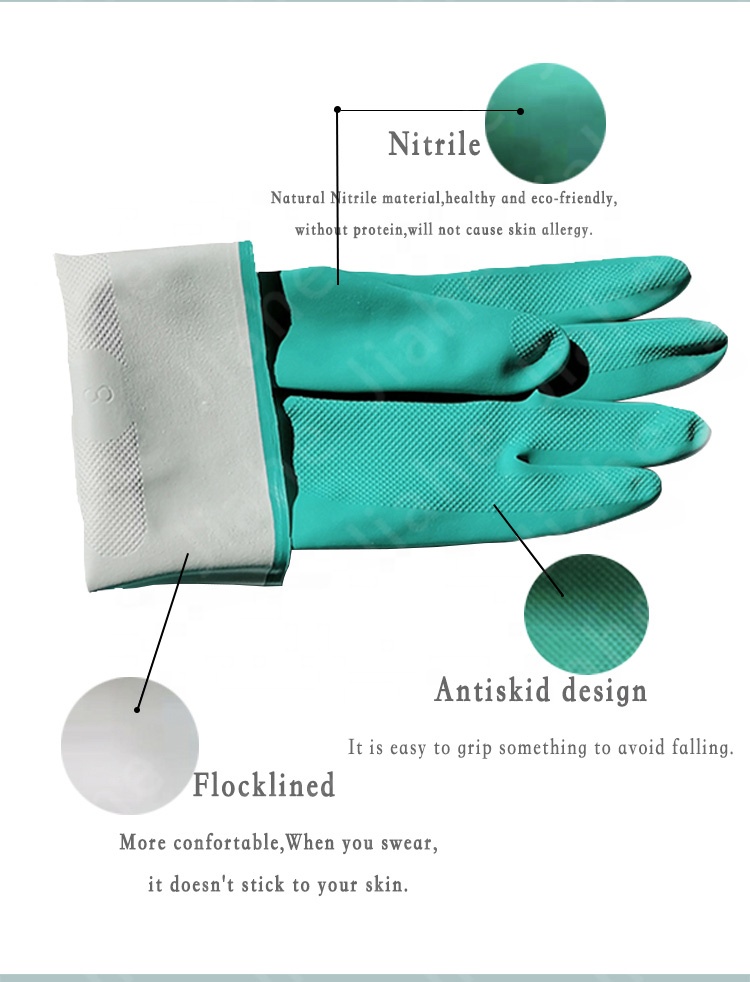 13Mil Green Medical Examination Nitrile Coated Gloves