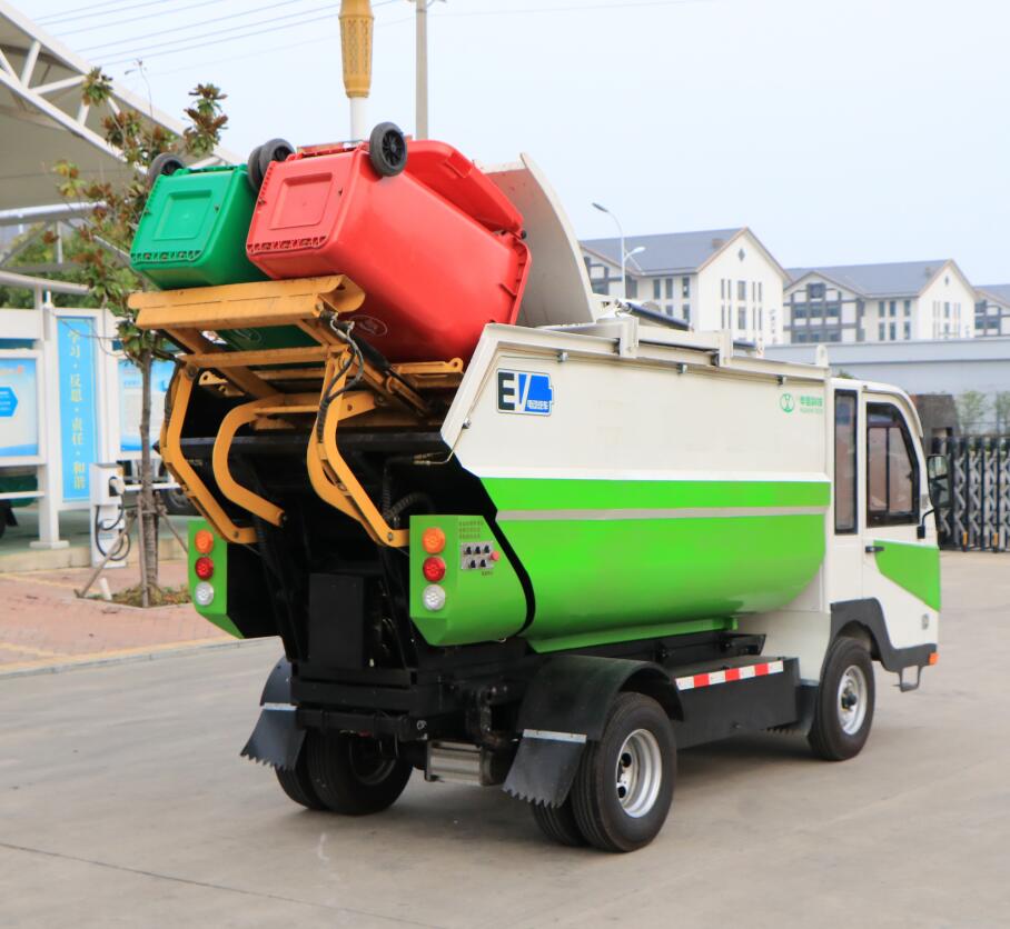 Rear tipper and dumping garbage compactor truck