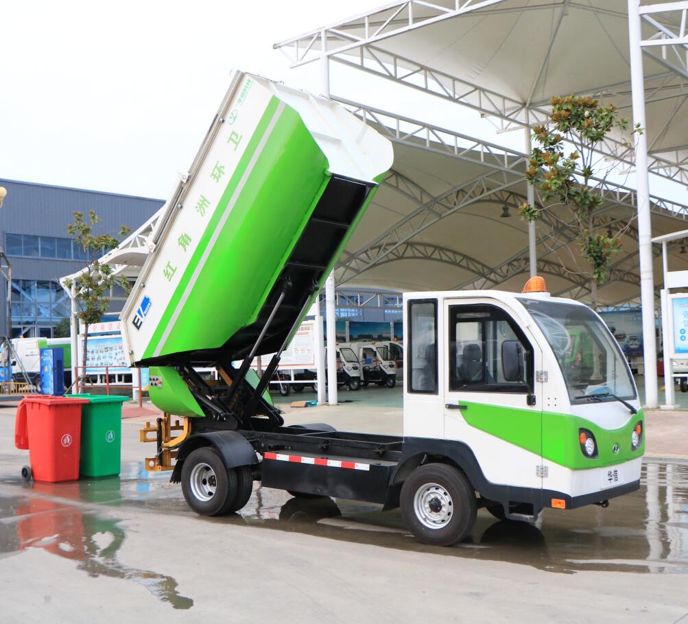 Rear tipper and dumping garbage compactor truck