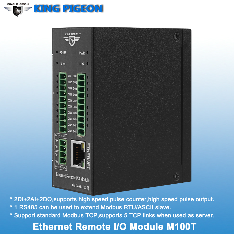 Ethernet IO module Modbus rtu mqtt with AI AO DI DO can be connected to PLC HMI cloud Server