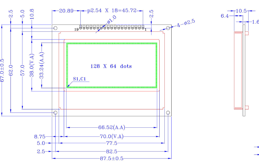 128x64 Graphic LCD Display COG Type LCD Module DISPLAY