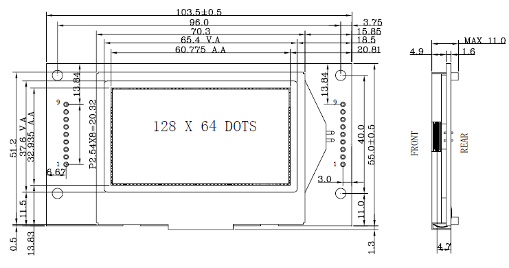 128x64 Graphic LCD Display COG Type LCD Module DISPLAY