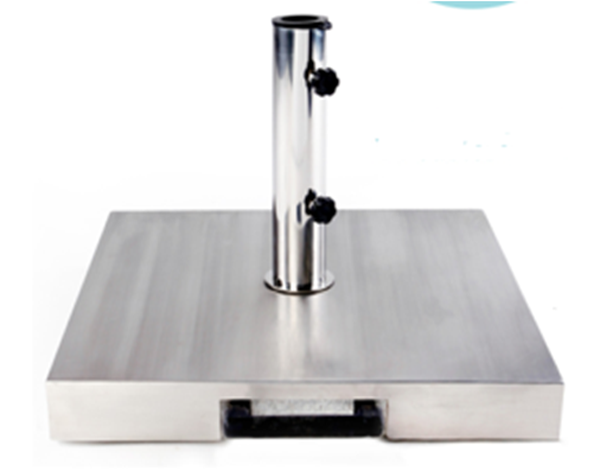 High Quality Gray Solid Granite Stone Outdoor Umbrella Parasol Base with Stainless Steel Cover 35KG35GC63A