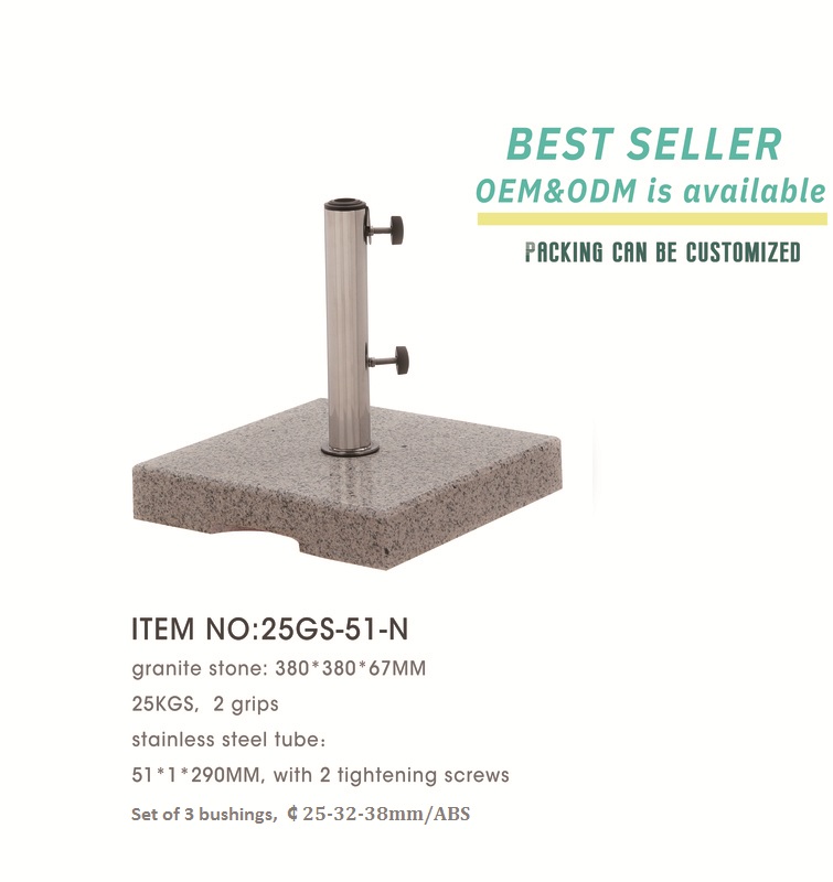 High Quality Gray Solid Granite Stone Outdoor Patio Umbrella Parasol Base25GS51N