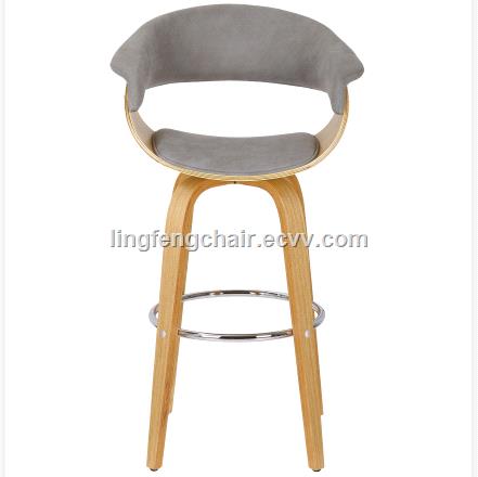 Nature leisure plywood bentwood chair bar chairs stools can swive wood leg