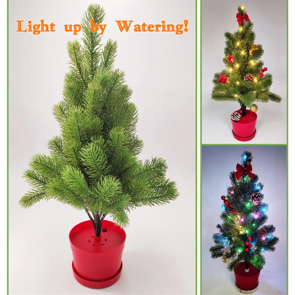 Water Activated Christmas Tree with LED Light, Holiday Decoration Ornament Gift