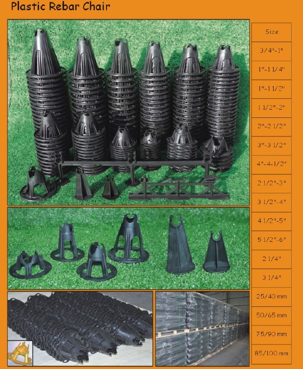 Plastic rebar chair rebar space support