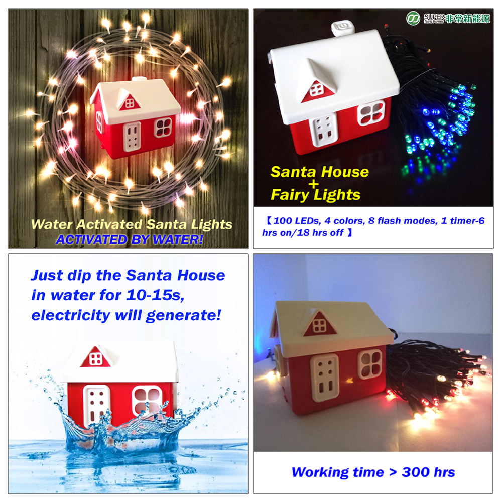 Water Activated Santa Lights Christmas Decorative Lights