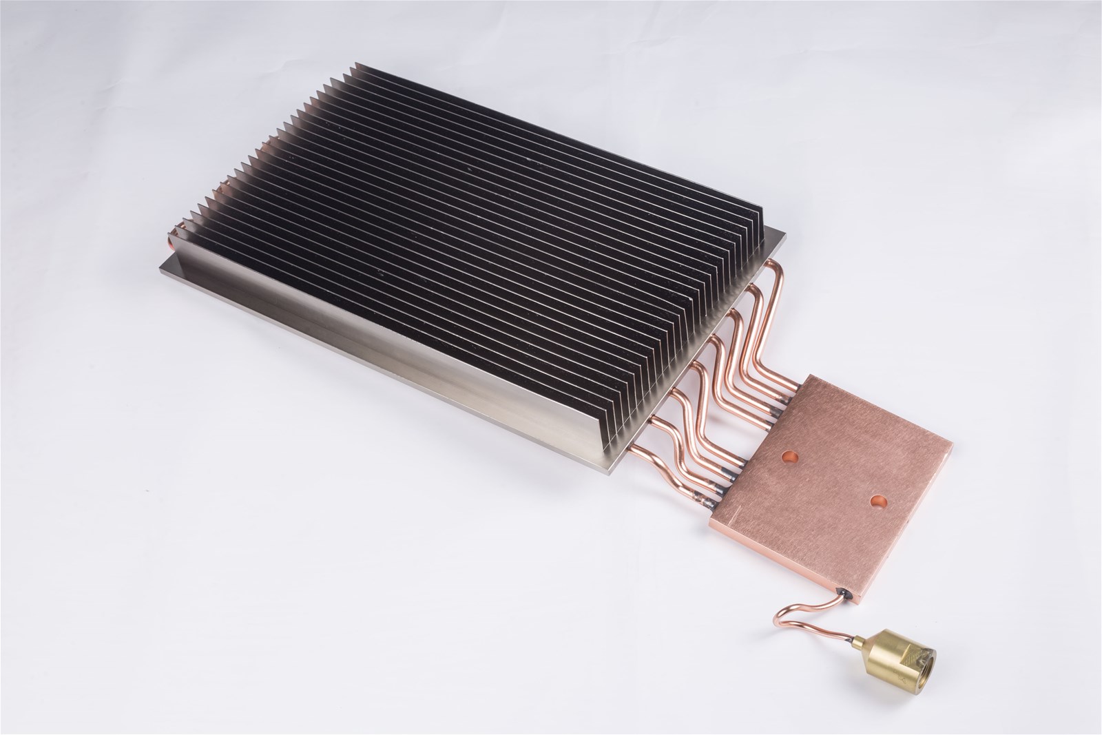 Nickel plated aluminum heat sink plus water cooling copper tube